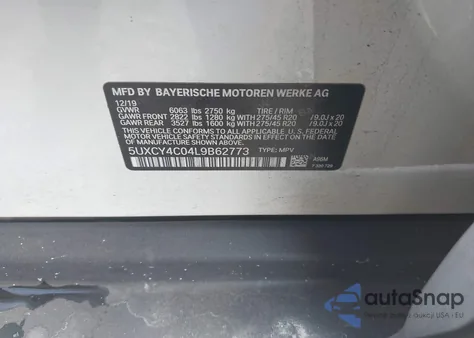 2020 BMW X6 Sdrive40I z USA, uszkodzony, nr VIN 5UXCY4C04L9B62773